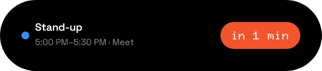 Next event bar widget, 4×1