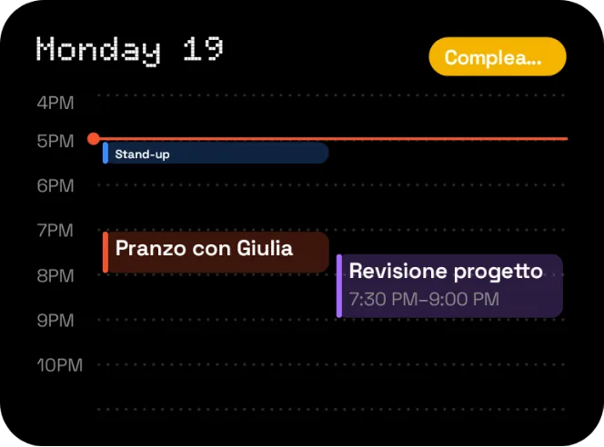 Day timeline widget, 4×3
