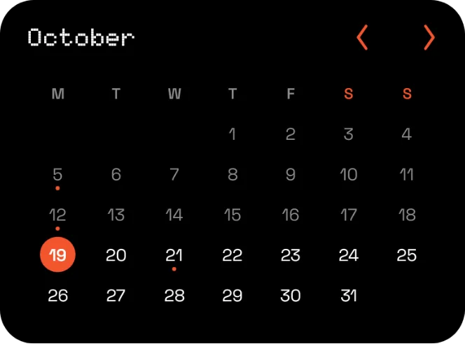 Month widget, 4×3