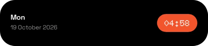 Date & time bar widget, 4×1
