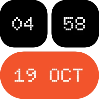 Clock blocks widget, 2×2