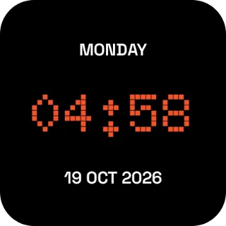 Day & time widget, 2×2