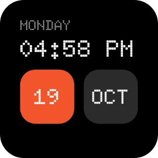 Clock & tiles widget, 2×2