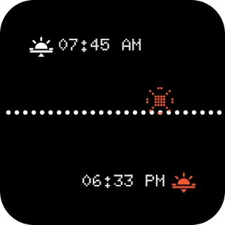 Sun on the horizon widget, 2×2