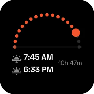 Sunrise & sunset widget, 2×2