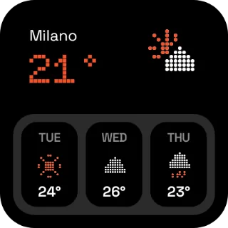 Weather & 3 days widget, 2×2