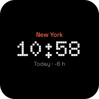 World clock widget, 2×2